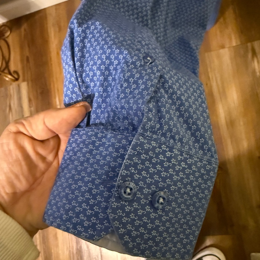 English Laundry Patterned Blue Button Down Shirt - image 5